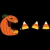 Men's Design By Humans Halloween Gamer Pumpkin Eating Candy Corn By Rawresh6 T-Shirt