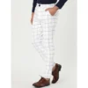 Lars Amadeus Men's Dress Plaid Slim Fit Flat Front Business Pants With Pockets