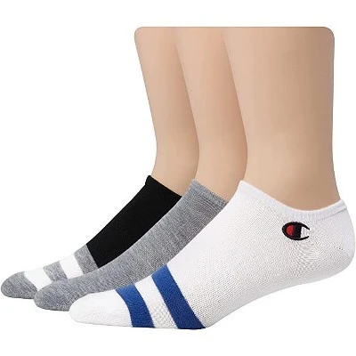 Champion 6-Pairs Men's Super No-Show With Embroidery Logo Socks Size 6-12