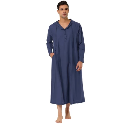 Lars Amadeus Men's Nightshirt Long Sleep Shirt Hooded Loungewear Nightgown Pajamas - Image 6