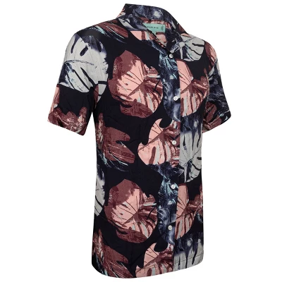 Mio Marino Mens Casual Button-Down Hawaiian Short Sleeve Shirt - Image 9