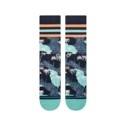 STANCE X WADE Men's Camo Print Palm Crew Socks - Blue L