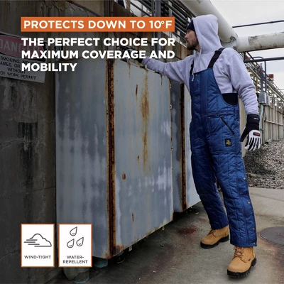 RefrigiWear Men's Cooler Wear Fiberfill Insulated Bib Overalls - Image 3