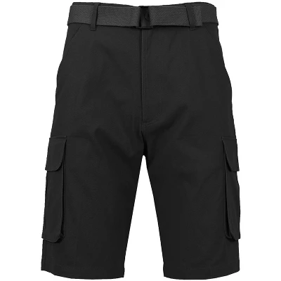 BLU ROCK Men's 3-Pack Cotton Flex Stretch Cargo Shorts With Belt - Image 4