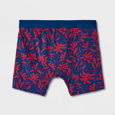 Men's Floral Print Boxer Briefs 2pk - Goodfellow & Co™ Blue/Red - Image 2