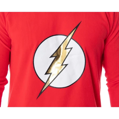 DC Comics Men's The Flash Superhero Fleece Shirt And Pant 2 PC Pajama Set
