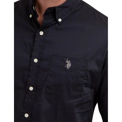 U.S. Polo Assn. Men's Solid Stretch Poplin Long Sleeve Button Down Shirt - Image 2