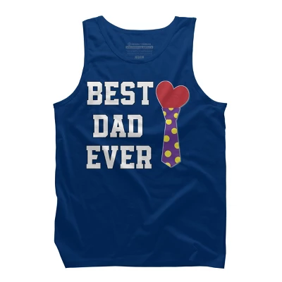 Men's Design By Humans Best Dad Ever Heart Tie By Sukhendu12 Tank Top - Image 6