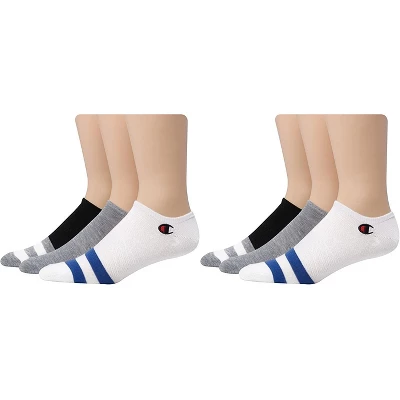 Champion 6-Pairs Men's Super No-Show With Embroidery Logo Socks Size 6-12 - Image 3