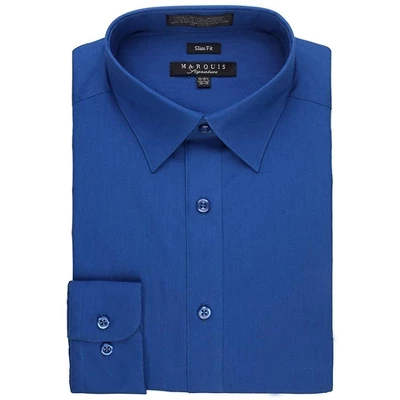 Marquis Men's Long Sleeve Slim Fit Dress Shirt - Image 17