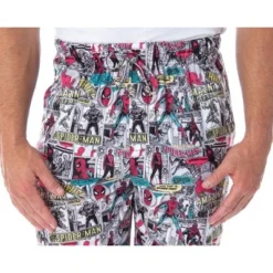 Marvel Men's Spiderman Vintage Comic Book Print Sleep Lounge Pajama Pants Vintage Spidey Comics