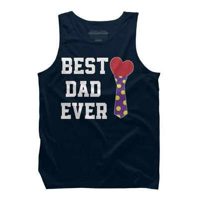 Men's Design By Humans Best Dad Ever Heart Tie By Sukhendu12 Tank Top - Image 5