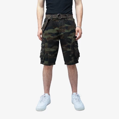 X RAY Men's Belted 12.5" Inseam Knee Length Cargo Shorts - Image 12
