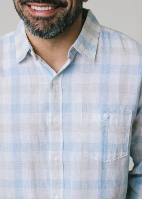 Hope & Henry Mens' Linen Long Sleeve Button Down Shirt