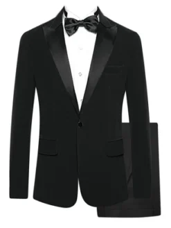 Lars Amadeus Men's Peaked Lapel Tuxedo Party Dinner Velvet 2 Piece Suits Blazer