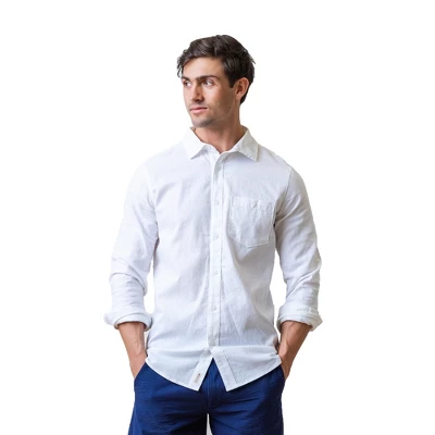 Hope & Henry Mens' Linen Long Sleeve Button Down Shirt - Image 6