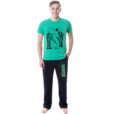 Universal Monsters Mens' Frankenstein Character Halloween Sleep Pajama Set Multicolored - Image 4