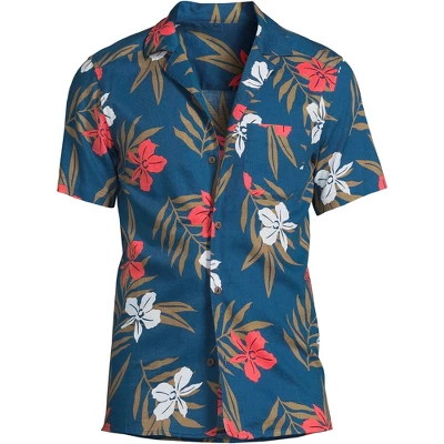 Lands' End Men's Traditional Fit Short Sleeve Camp Collar Hawaiian Shirt - Image 4