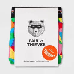 Pair Of Thieves Men's Rainbow Abstract Print Super Fit Trunks - Red/Blue/Green