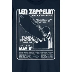 Led Zeppelin Blimp Crew Neck Short Sleeve Navy Men's T-shirt