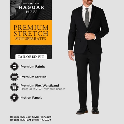 Haggar H26 Men's Tailored Fit Premium Stretch Suit Pants - Image 2