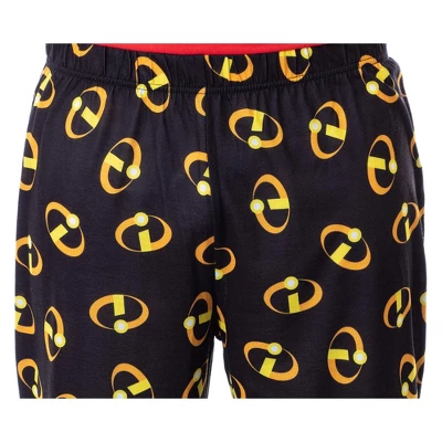 Disney Mens' The Incredibles Logo Sleep Pajama Set Shirt Pants Multicolored - Image 2