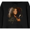 Whitney Houston Face Long Sleeve Men's Black Hooded Sweatshirt