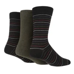 TORE Totally Recycled Men's Stripe Crew Socks 3pk - Black 7-12