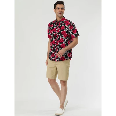 Lars Amadeus Men's Summer Floral Print Short Sleeve Button Down Beach Hawaiian Casual Shirt - Image 3
