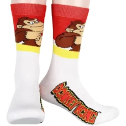 Donkey Kong Socks Character And Video Game Logo 5 Pack Adult Crew Socks Multicoloured
