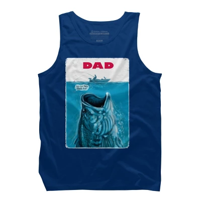 Men's Design By Humans Dad Needs A Bigger Bass Fishing Boat By MudgeStudios Tank Top - Image 3
