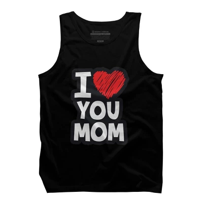 Men's Design By Humans I Love You Mom Heart By Solon2020 Tank Top - Image 7