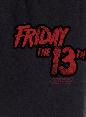 Friday The 13th Men's Movie Film Logo Loungewear Sleep Bottoms Pajama Pants Black - Image 2
