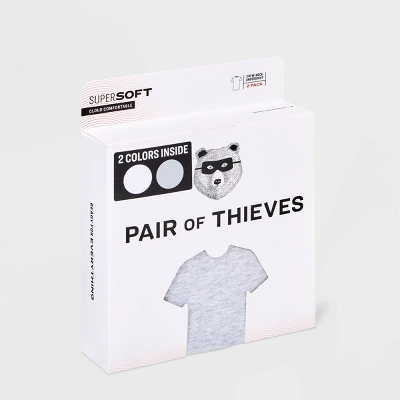 Pair Of Thieves Men's 2pk Crew Undershirt - Gray/White - Image 2