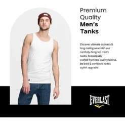 Everlast Essentials Mens Tank Tops Value 6 Pack Undershirt Breathable Tagless