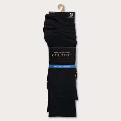 Signature Gold By GOLDTOE Men's Flat Knit Crew Socks 5pk