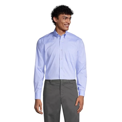 Lands' End School Uniform Men's Long Sleeve No Iron Pinpoint Dress Shirt - Image 2