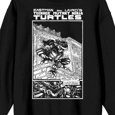 Teenage Mutant Ninja Turtles TMNT Comic Origins Crew Neck Long Sleeve Black Adult Sweatshirt