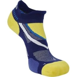Balega UltraGlide No Show Running Socks - Royal Blue/Blaze Yellow