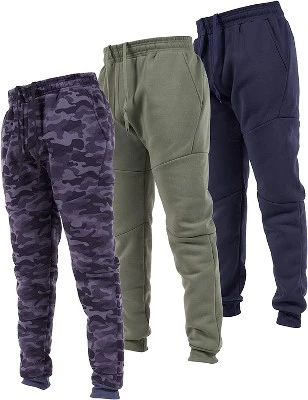 Ultra Performance Mens 3 Pack Fleece Active Tech Joggers | Active Bottoms With Zipper Pockets 3pk - Image 6