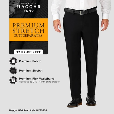 Haggar H26 Men's Tailored Fit Premium Stretch Suit Pants