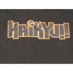 Mens Haiyuu!! Anime Cartoon Logo Text Black Graphic Print Men's Hooded Sweatshirt