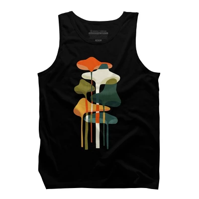 Men's Design By Humans Artistic Wild Mushrooms Glowing By Radiomode Tank Top - Image 2