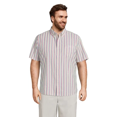 Lands' End Men's Traditional Fit Short Sleeve Seersucker Shirt - Image 10