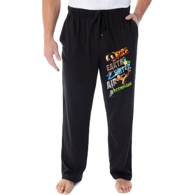 Avatar The Last Airbender Men's Air Fire Earth Water Boomerang Pajama Pants Black - Image 3