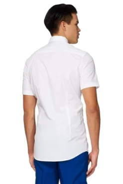 OppoSuits Men's Shirt - Short Sleeve Shirt White Knight - White