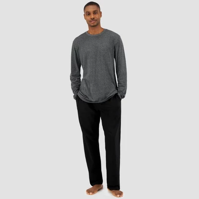 Hanes Premium Men's Striped Long Sleeve Pajama Set - Image 5