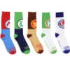 Nintendo Super Mario Bros. Adult Character Inspired Designs 5-Pair Crew Socks Multicoloured