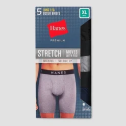 Hanes Premium Men's Stretch Long Leg Boxer Briefs 5pk - Assorted Colors