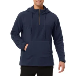 Lars Amadeus Men's Half Zip Hoodie Drawstring Fleeced Pullover Hooded Sweatshirt